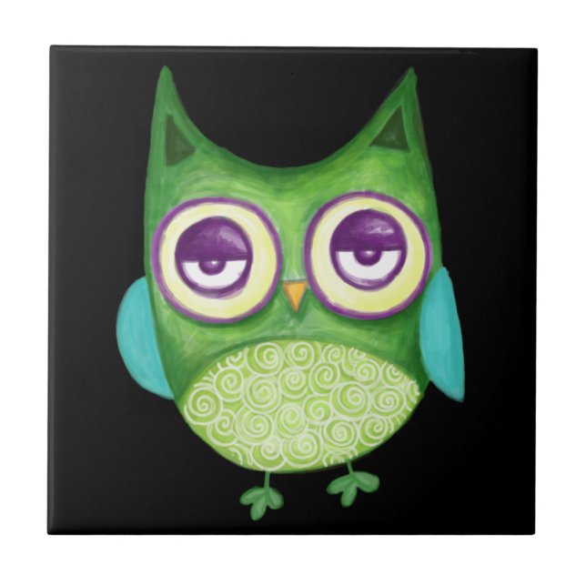Retro Owl Tile (Front)