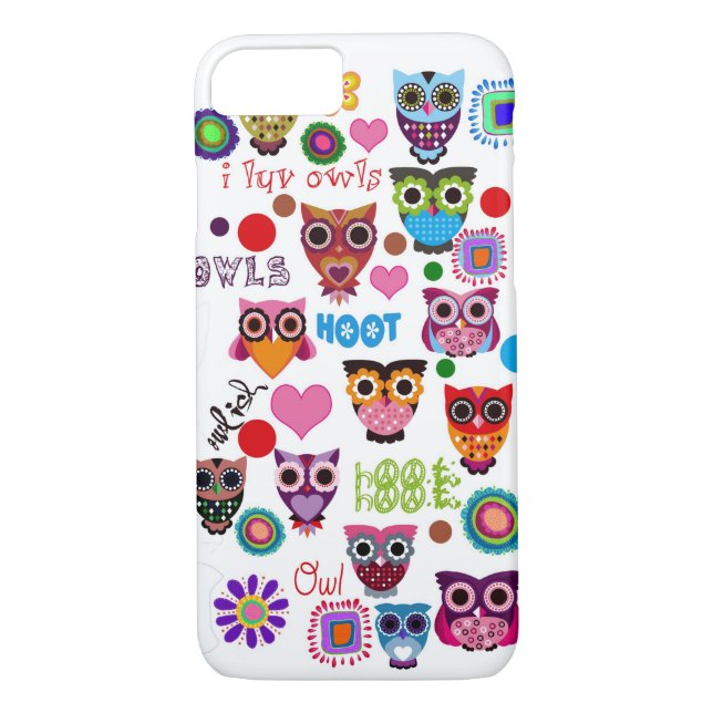 Retro Owls Case-Mate iPhone Case (Back)