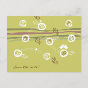 Retro Owls Family Save-the-Date Postcard