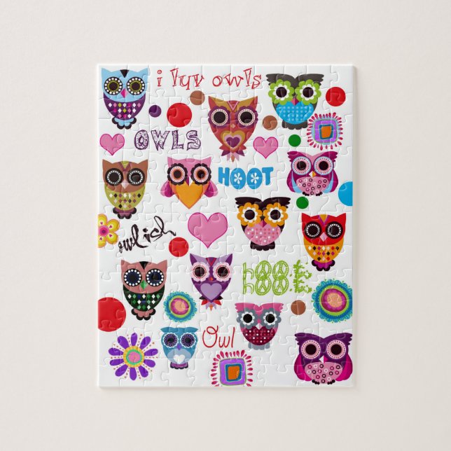 Retro Owls Jigsaw Puzzle (Vertical)