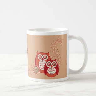 Retro Owls Name Mug