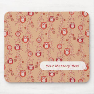 Retro Owls Patterned Mousepad