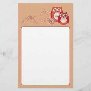 Retro Owls Stationery