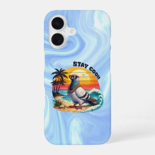 Retro Owner Lover Gift Pigeon City Doves Stay Coo iPhone 16 Case