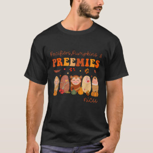 Retro Pacifiers Pumpkins Preemies Halloween NICU N T-Shirt