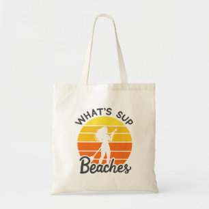 Retro Paddleboarding Funny Beach Bachelorette Swag Tote Bag