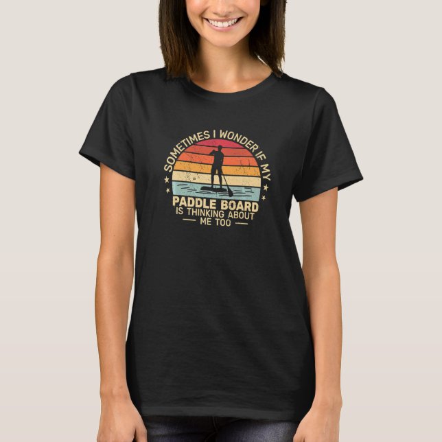 retro paddleboarding Paddle Board Stand Up Paddlin T-Shirt (Front)