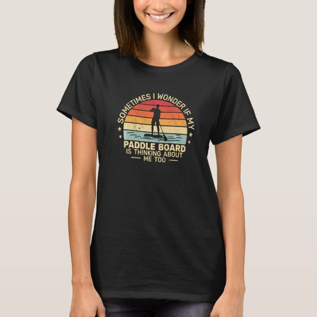 retro paddleboarding Paddle Board Stand Up Paddlin T-Shirt (Front)