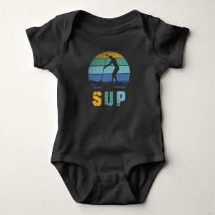 Retro Paddling SUP Stand Paddle Board Baby Bodysuit