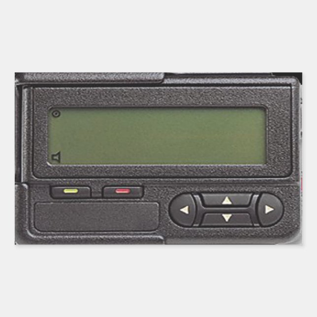 Retro Pager Rectangular Stickers (Front)