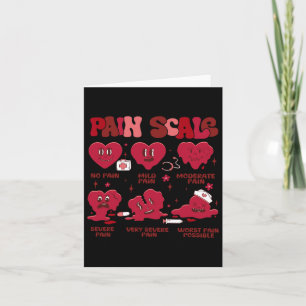 Retro Pain Scale Heart Trauma Nurse Valentine's Da Card