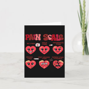 Retro Pain Scale Heart Trauma Nurse Valentine's Da Card
