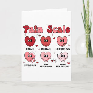 Retro Pain Scale Heart Trauma Nurse Valentine's Da Card