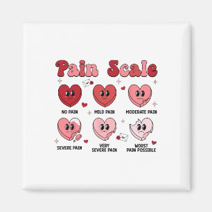 Retro Pain Scale Heart Trauma Nurse Valentine's Da Magnet
