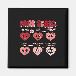 Retro Pain Scale Heart Trauma Nurse Valentine's Da Magnet