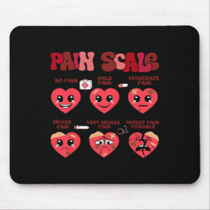 Retro Pain Scale Heart Trauma Nurse Valentine's Da Mouse Mat