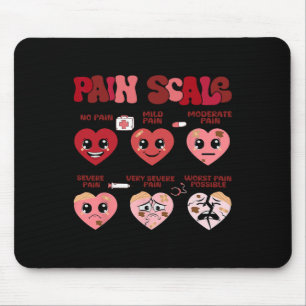 Retro Pain Scale Heart Trauma Nurse Valentine's Da Mouse Mat