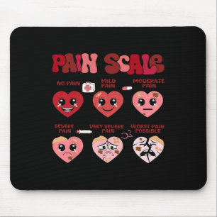 Retro Pain Scale Heart Trauma Nurse Valentine's Da Mouse Mat
