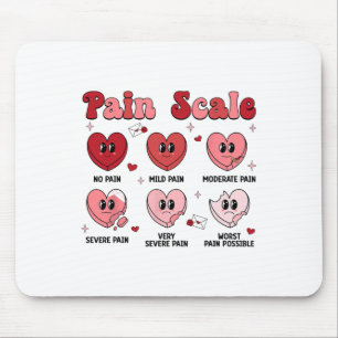 Retro Pain Scale Heart Trauma Nurse Valentine's Da Mouse Mat
