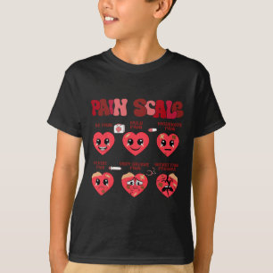 Retro Pain Scale Heart Trauma Nurse Valentine's Da T-Shirt