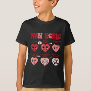Retro Pain Scale Heart Trauma Nurse Valentine's Da T-Shirt
