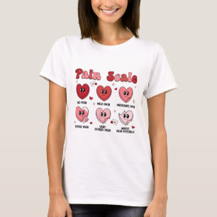 Retro Pain Scale Heart Trauma Nurse Valentine's Da T-Shirt