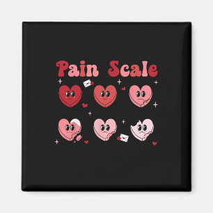 Retro Pain Scale Heart Trauma Nurse Valentines Day Magnet