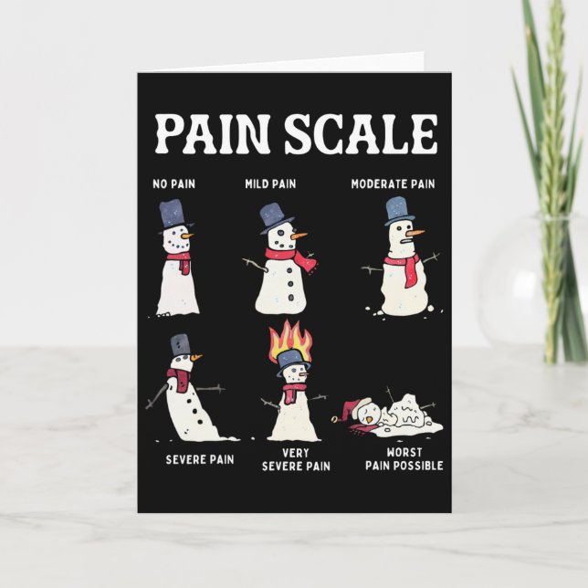 Retro Pain Scale Snowman Trauma Nurse Christmas Nu Card (Front)