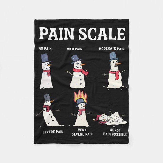 Retro Pain Scale Snowman Trauma Nurse Christmas Nu Fleece Blanket (Front)
