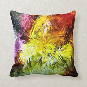 Retro Paint Abstract Plush Throw Pillow