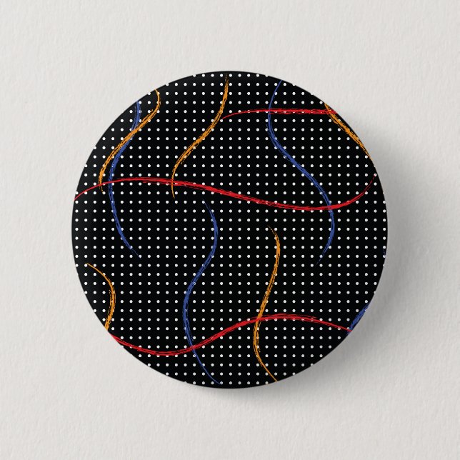 Retro Paint Splatter and Dots 6 Cm Round Badge (Front)