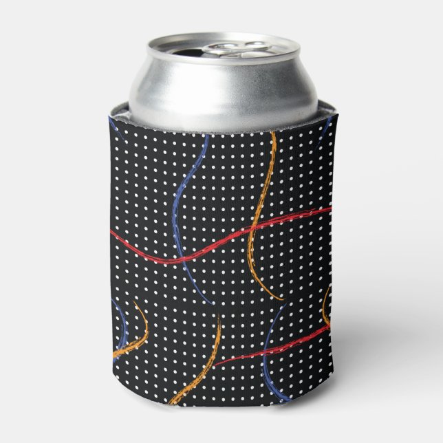 Retro Paint Splatter and Dots Can Cooler (Can Front)