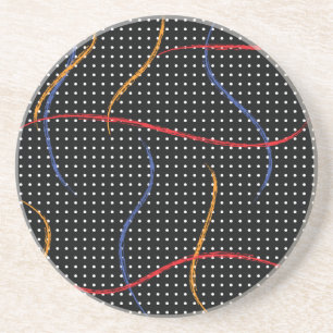 Retro Paint Splatter and Dots Coaster