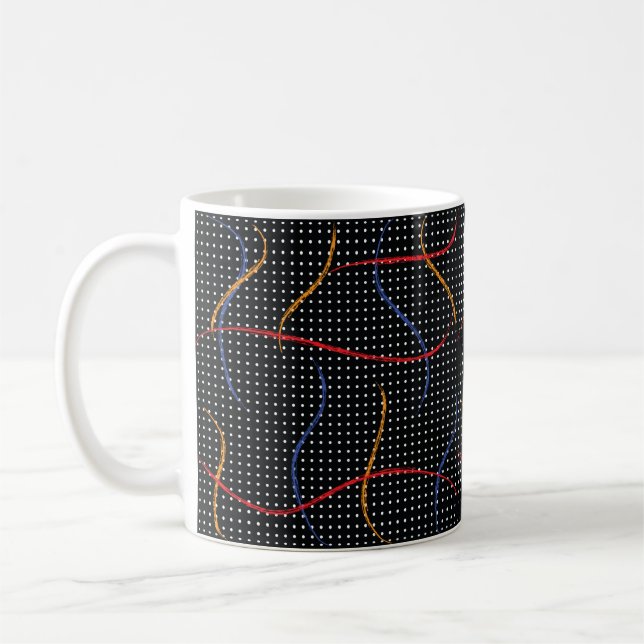 Retro Paint Splatter and Dots Coffee Mug (Left)