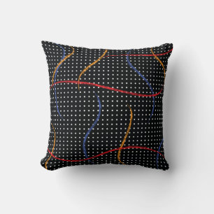 Retro Paint Splatter and Dots Cushion