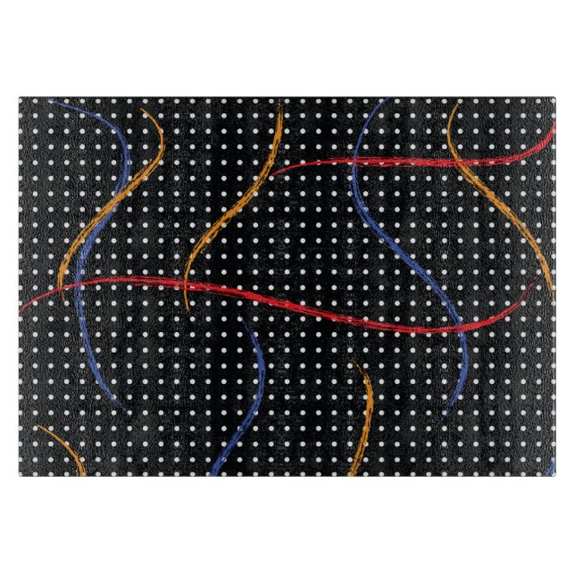 Retro Paint Splatter and Dots Cutting Board (Front)