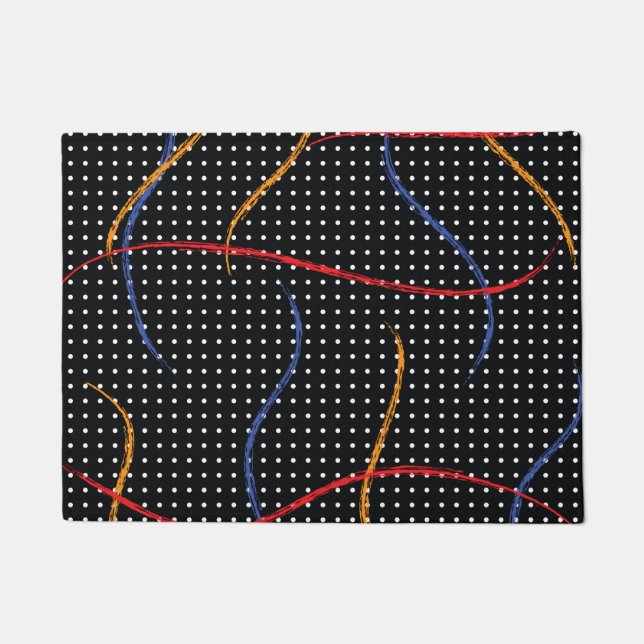 Retro Paint Splatter and Dots Doormat (Front)