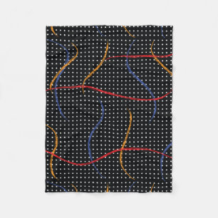 Retro Paint Splatter and Dots Fleece Blanket