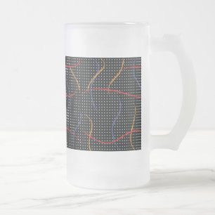 Retro Paint Splatter and Dots Frosted Glass Beer Mug