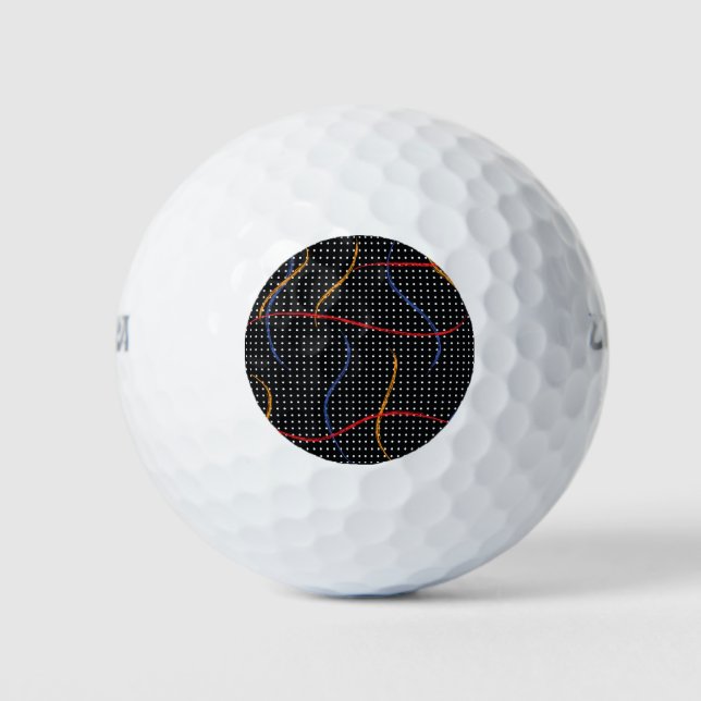 Retro Paint Splatter and Dots Golf Balls (Front)