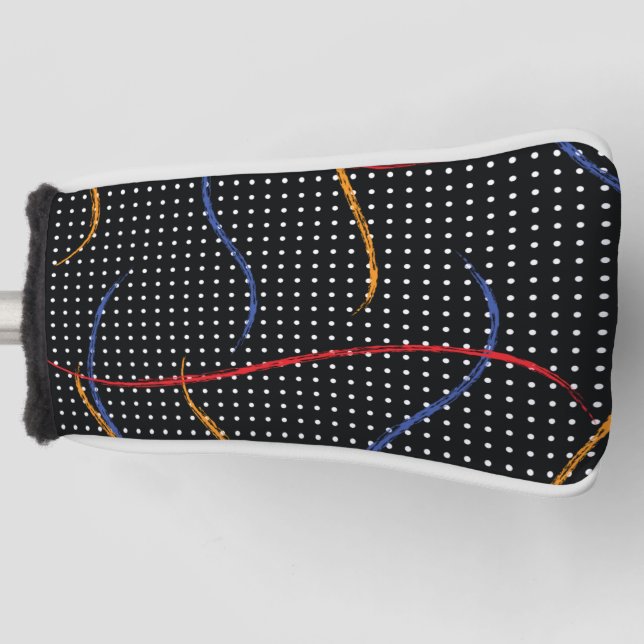 Retro Paint Splatter and Dots Golf Head Cover (Front)