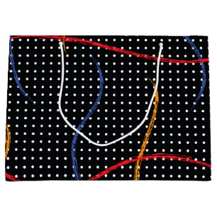Retro Paint Splatter and Dots Large Gift Bag