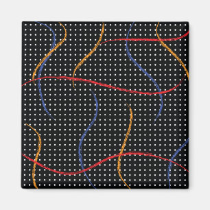 Retro Paint Splatter and Dots Magnet