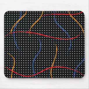 Retro Paint Splatter and Dots Mouse Mat