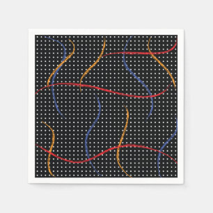 Retro Paint Splatter and Dots Napkin