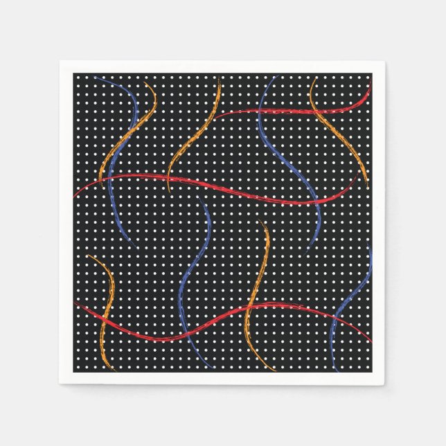 Retro Paint Splatter and Dots Napkin (Front)