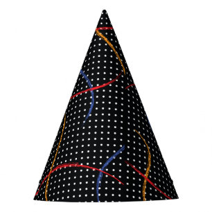Retro Paint Splatter and Dots Party Hat