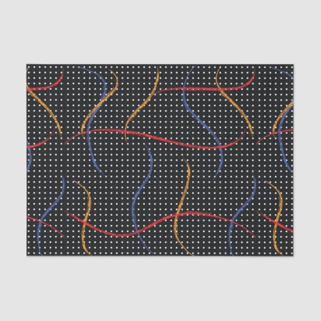 Retro Paint Splatter and Dots Tissue Paper (Front)