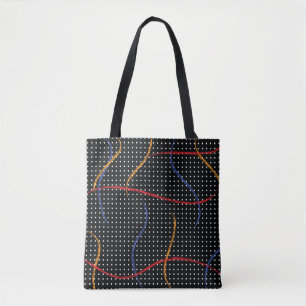 Retro Paint Splatter and Dots Tote Bag