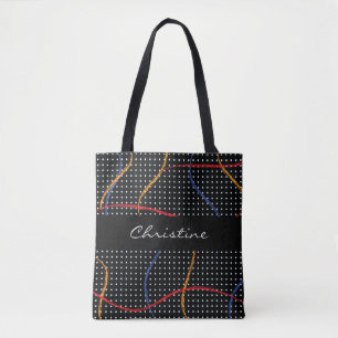 Retro Paint Splatter and Dots Tote Bag
